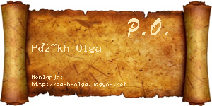 Pákh Olga névjegykártya