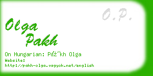 olga pakh business card